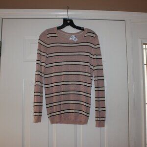 M Magaschoni Top Womens Metallic Rose Gold Stripe Size Medium
